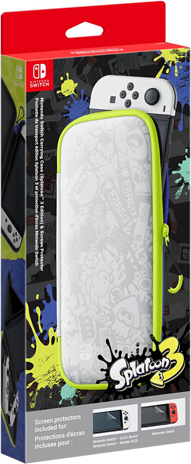 Nintendo Switch OLED Carrying Case & Screen Protector Splatoon 3 Edition - flash vidéo