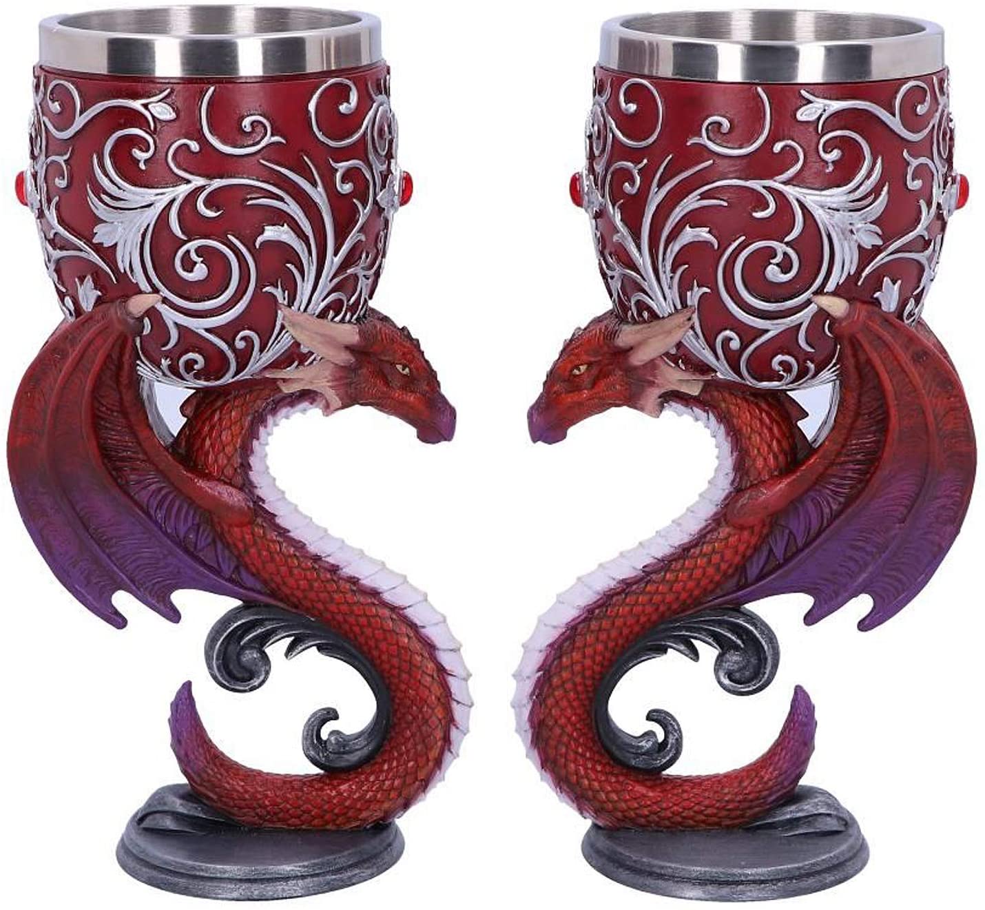 Dragons Devotion - Ensemble de deux gobelets Coeur de dragons jumeaux 18.5cm - flash vidéo