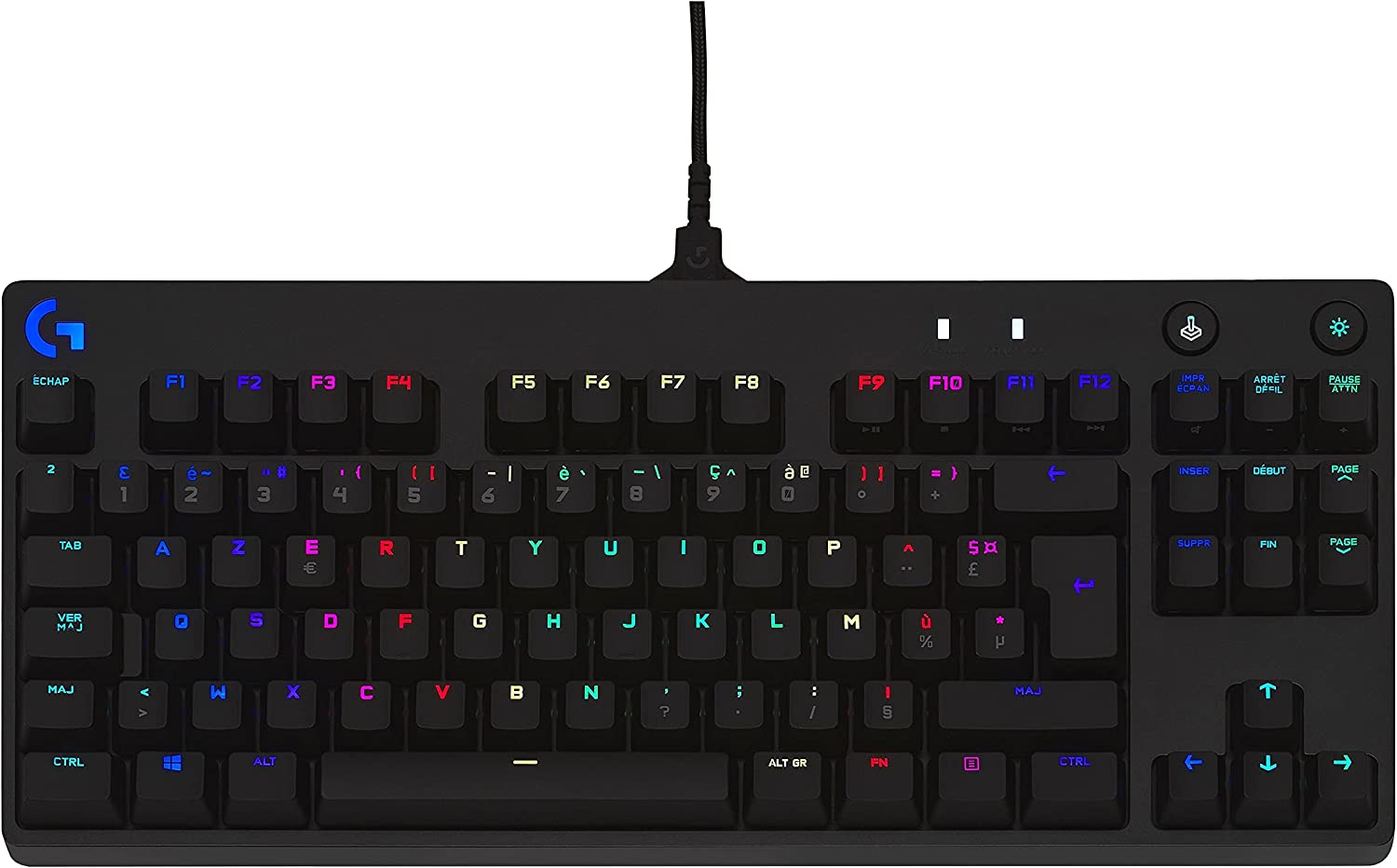 Logitech - G Pro Gaming KB Clicky Switches - Câble + Sans-Fil - Azerty FR - flash vidéo