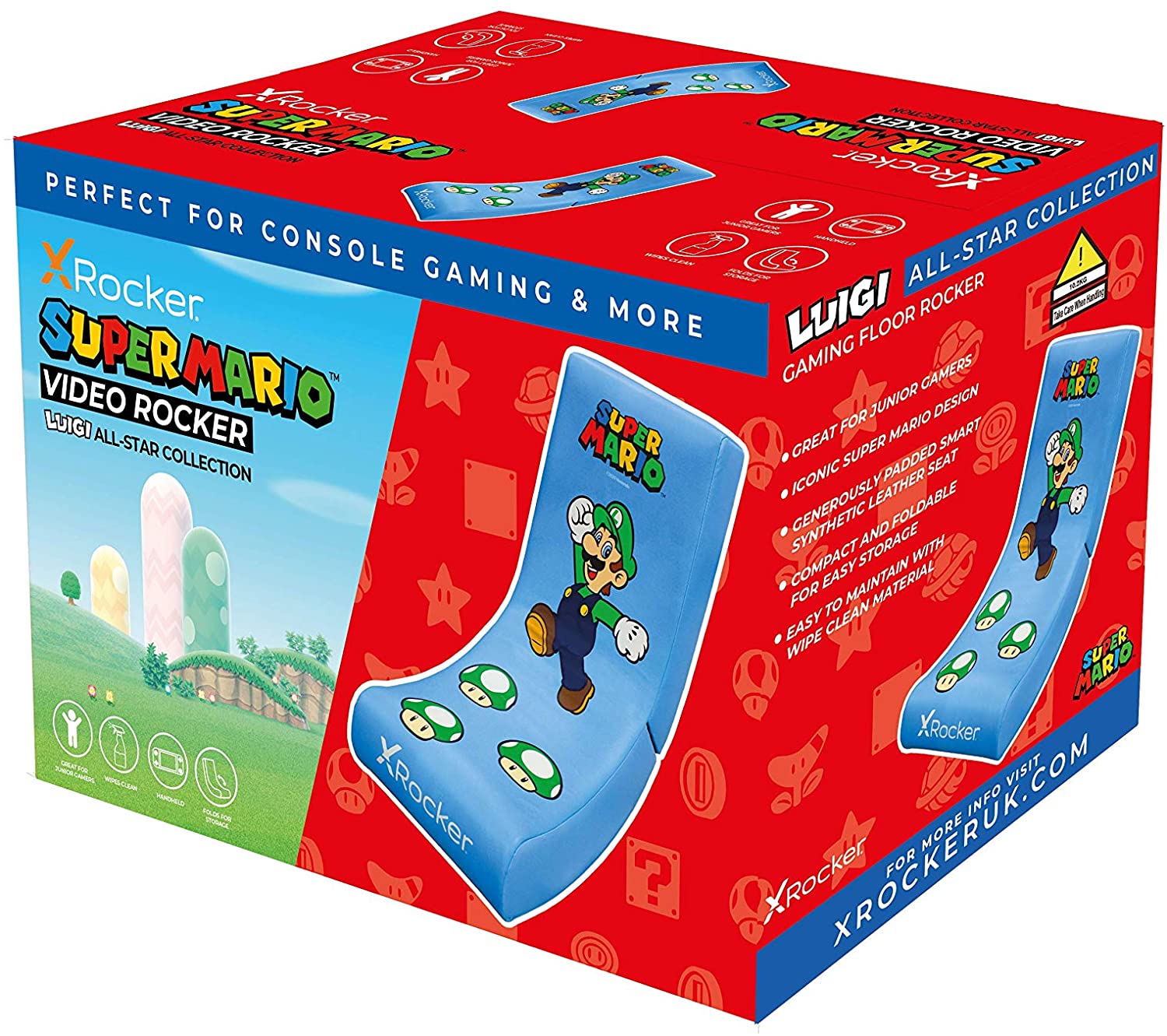 X Rocker - Nintendo Video Rocker Super Mario All-Star Collection Luigi Gaming Chair - flash vidéo