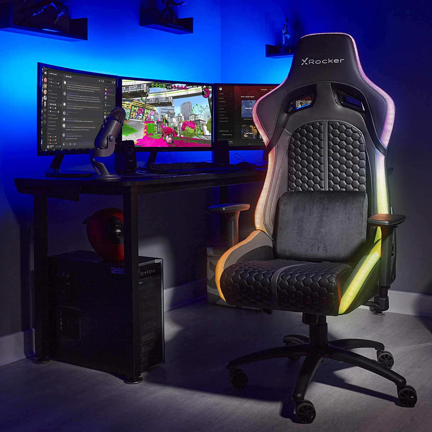 X Rocker - Stinger RGB Esports Gaming Chair with Vibrant LED lighting - flash vidéo