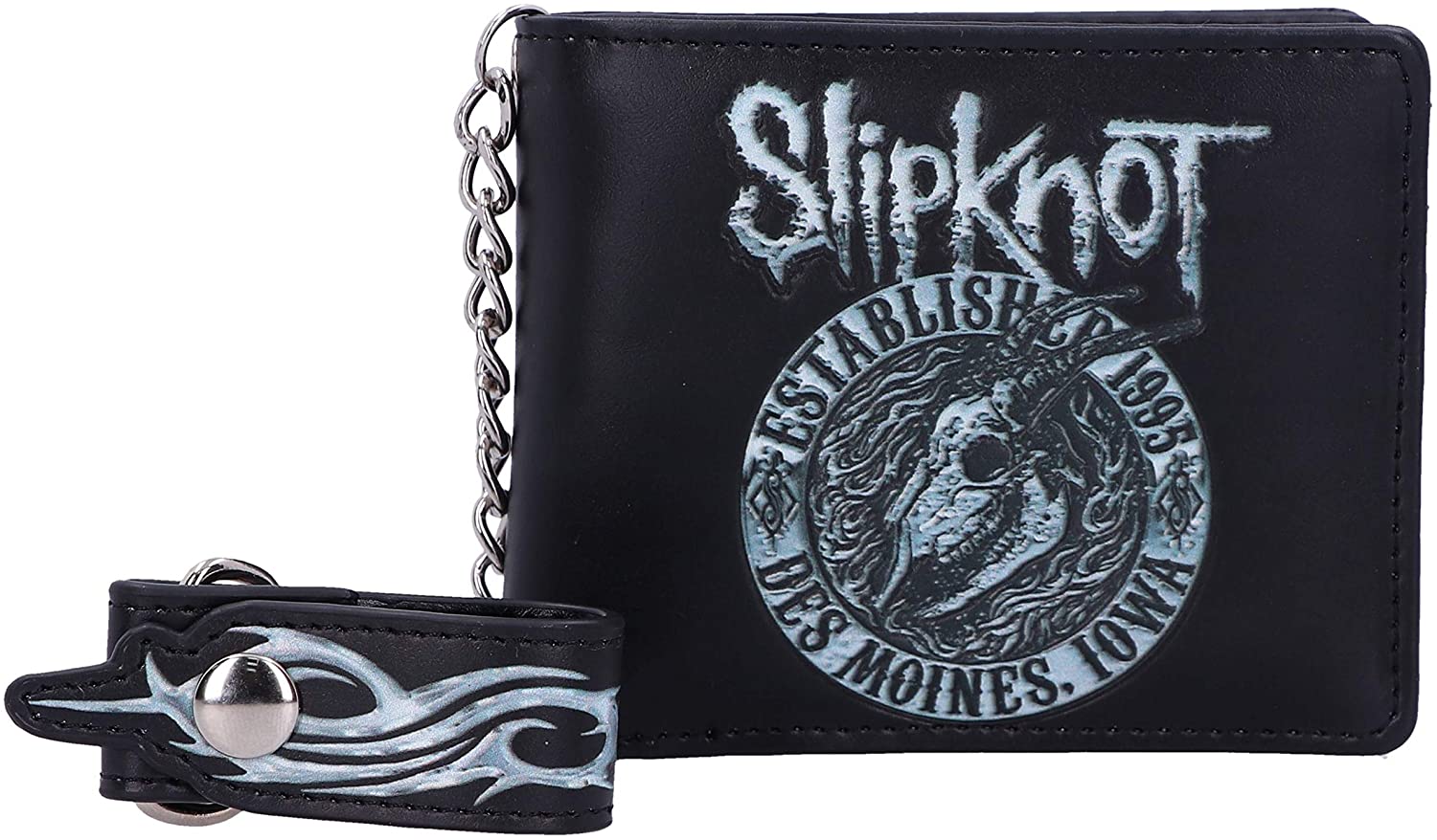 Slipknot - Portefeuille avec chaîne Logo du bouc enflammé - flash vidéo
