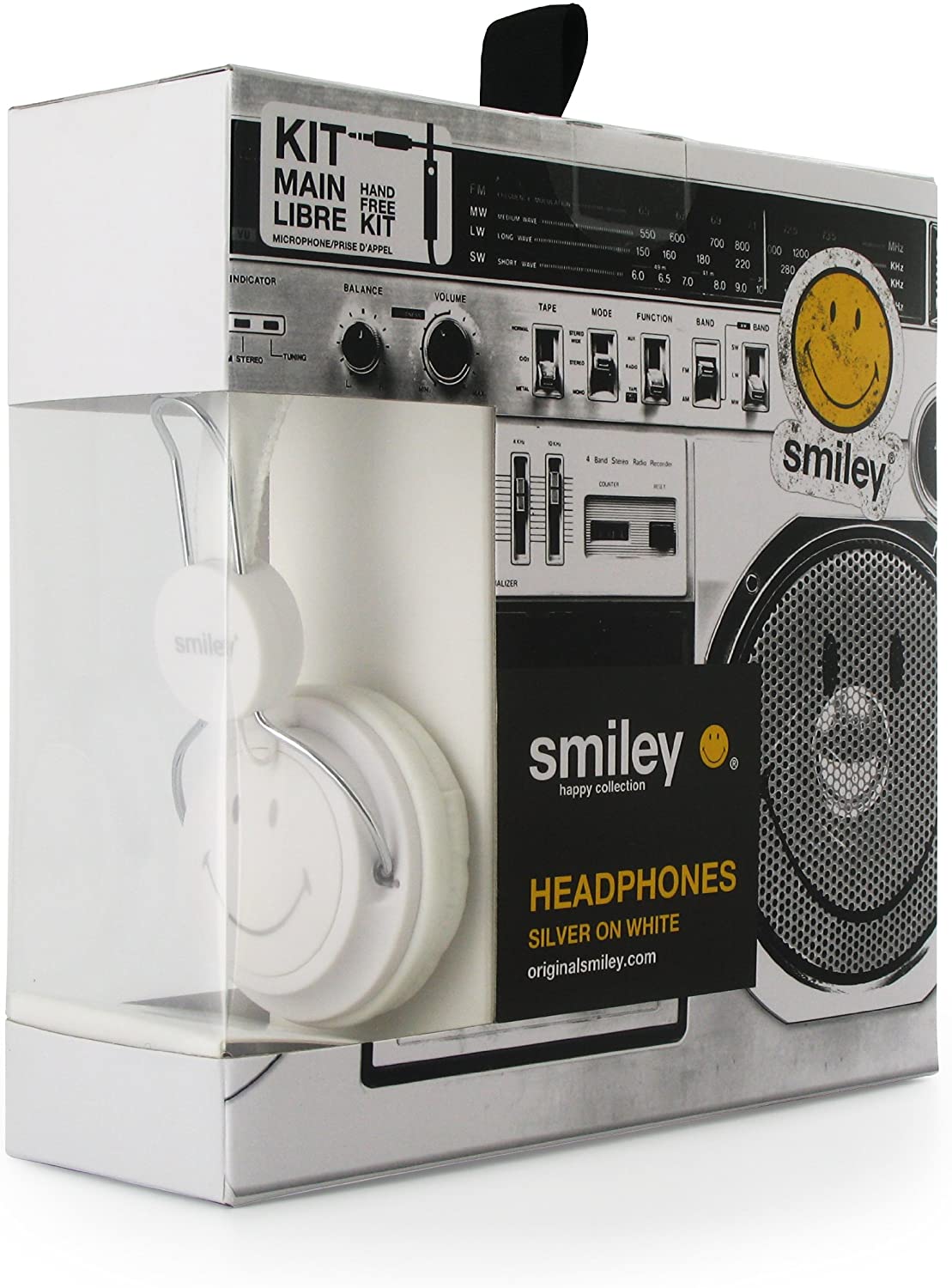 Smiley Original - Wired Headphones White/Silver - flash vidéo