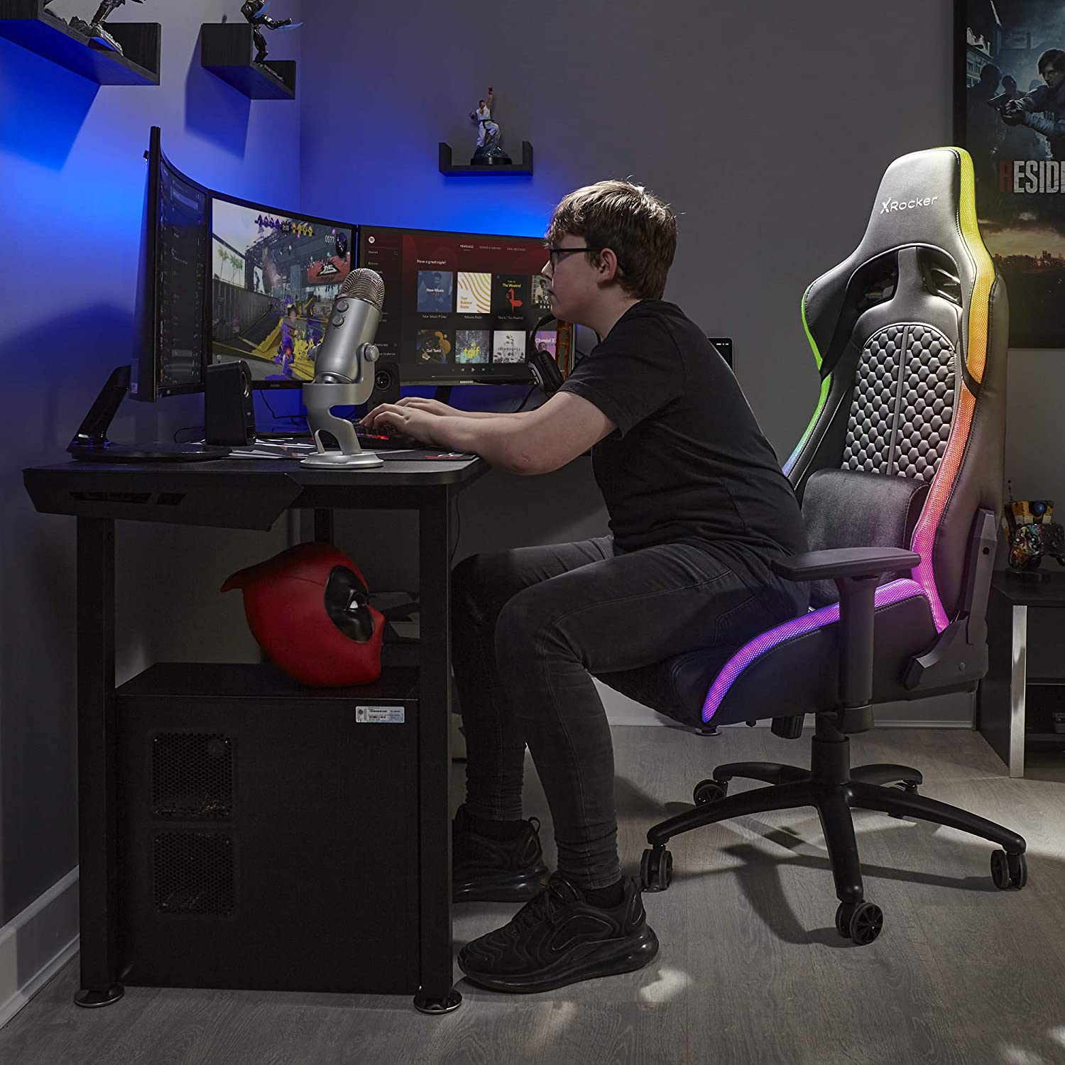 X Rocker - Stinger RGB Esports Gaming Chair with Vibrant LED lighting - flash vidéo