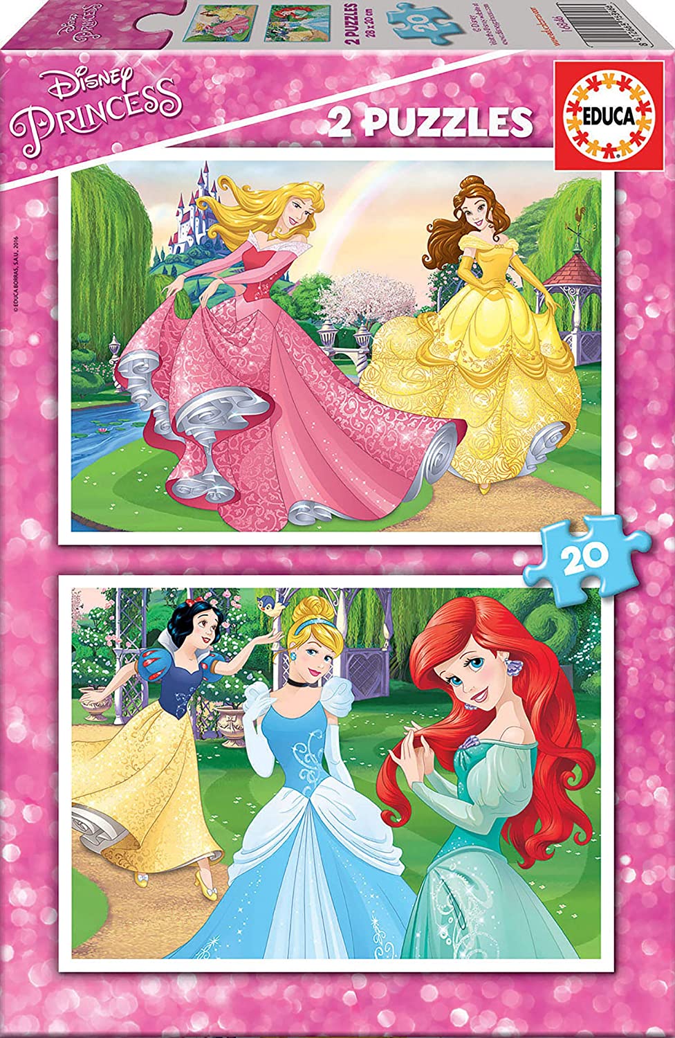 Educa 16846 Puzzle Kids 2x20pcs Disney Princess - flash vidéo