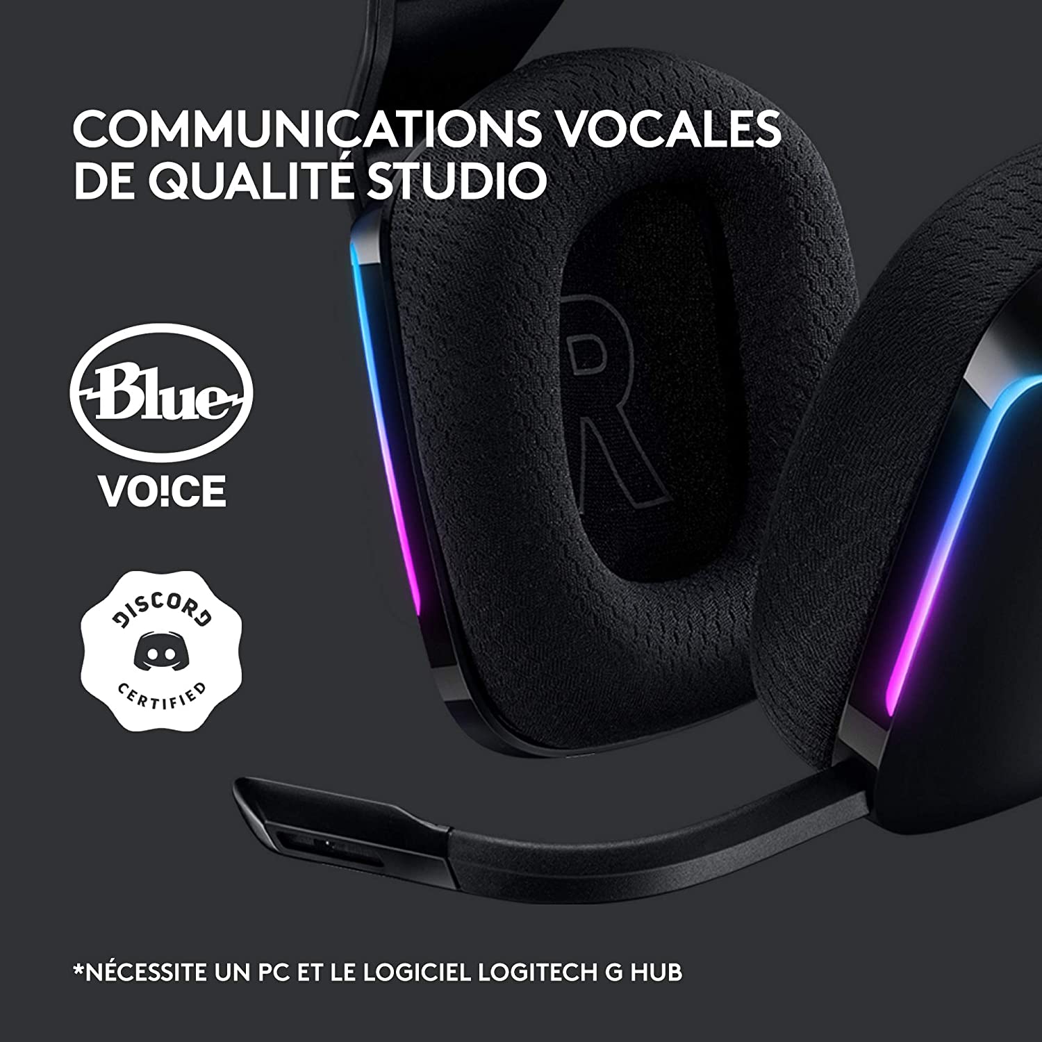 Logitech Casque de jeu sans fil Lightspeed RVB G733 Noir - flash vidéo