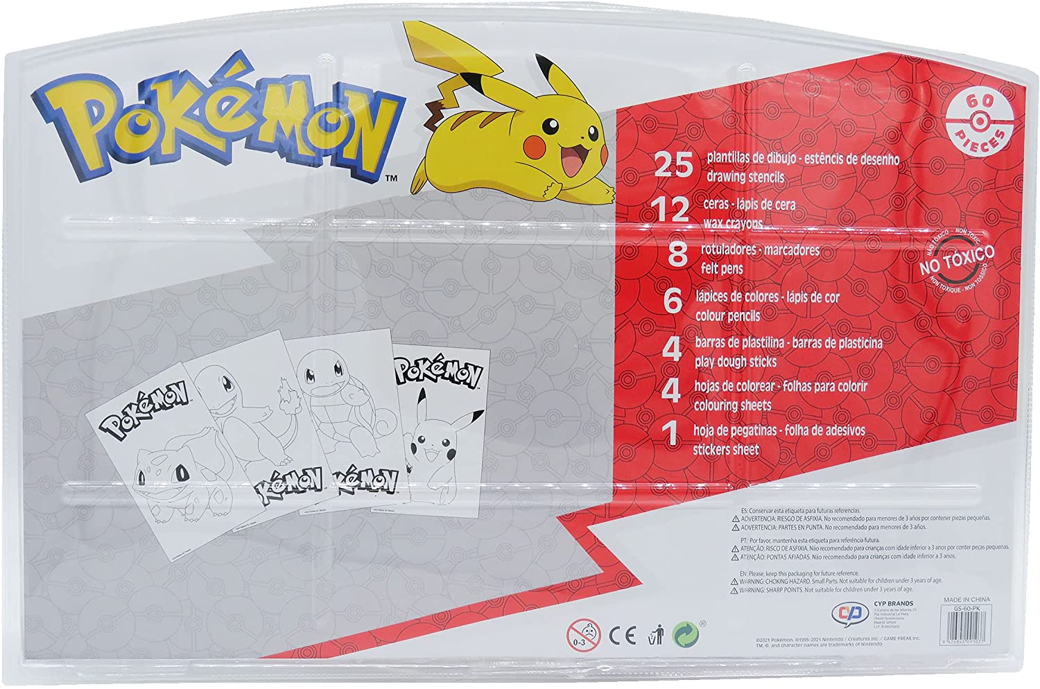 Pokémon - Ensemble d'activités avec 60 pièces sous blister Pokémon de départ - flash vidéo