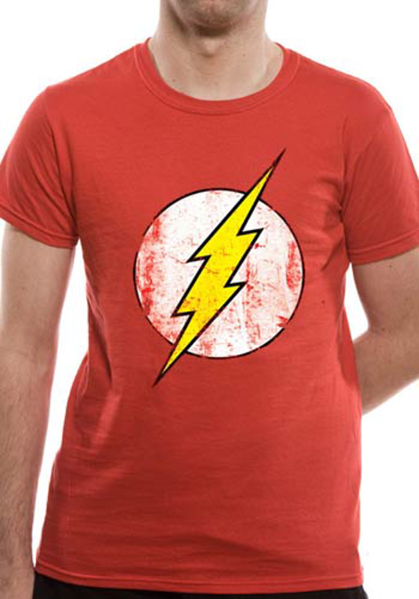 The Flash - Distressed Logo T-Shirt - XL - flash vidéo