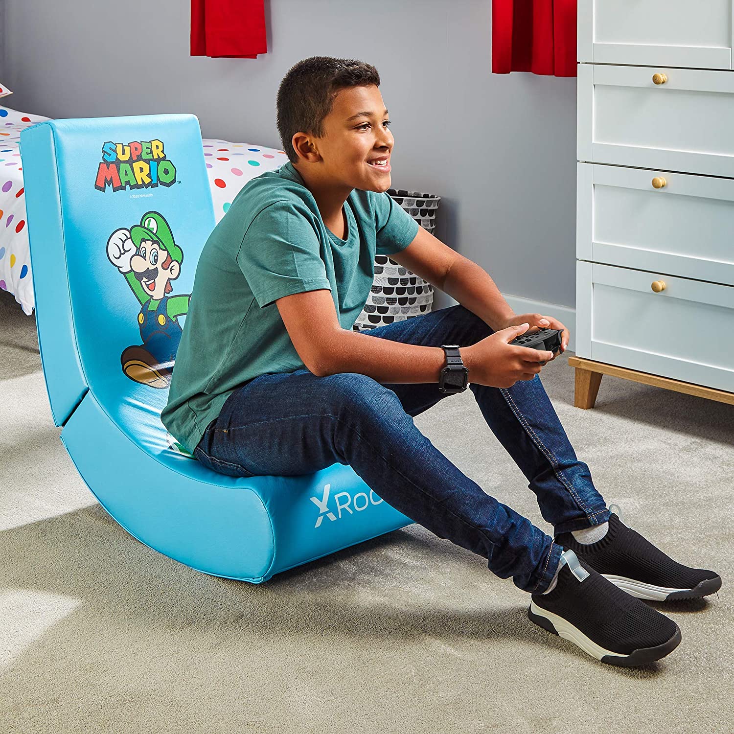 X Rocker - Nintendo Video Rocker Super Mario All-Star Collection Luigi Gaming Chair - flash vidéo