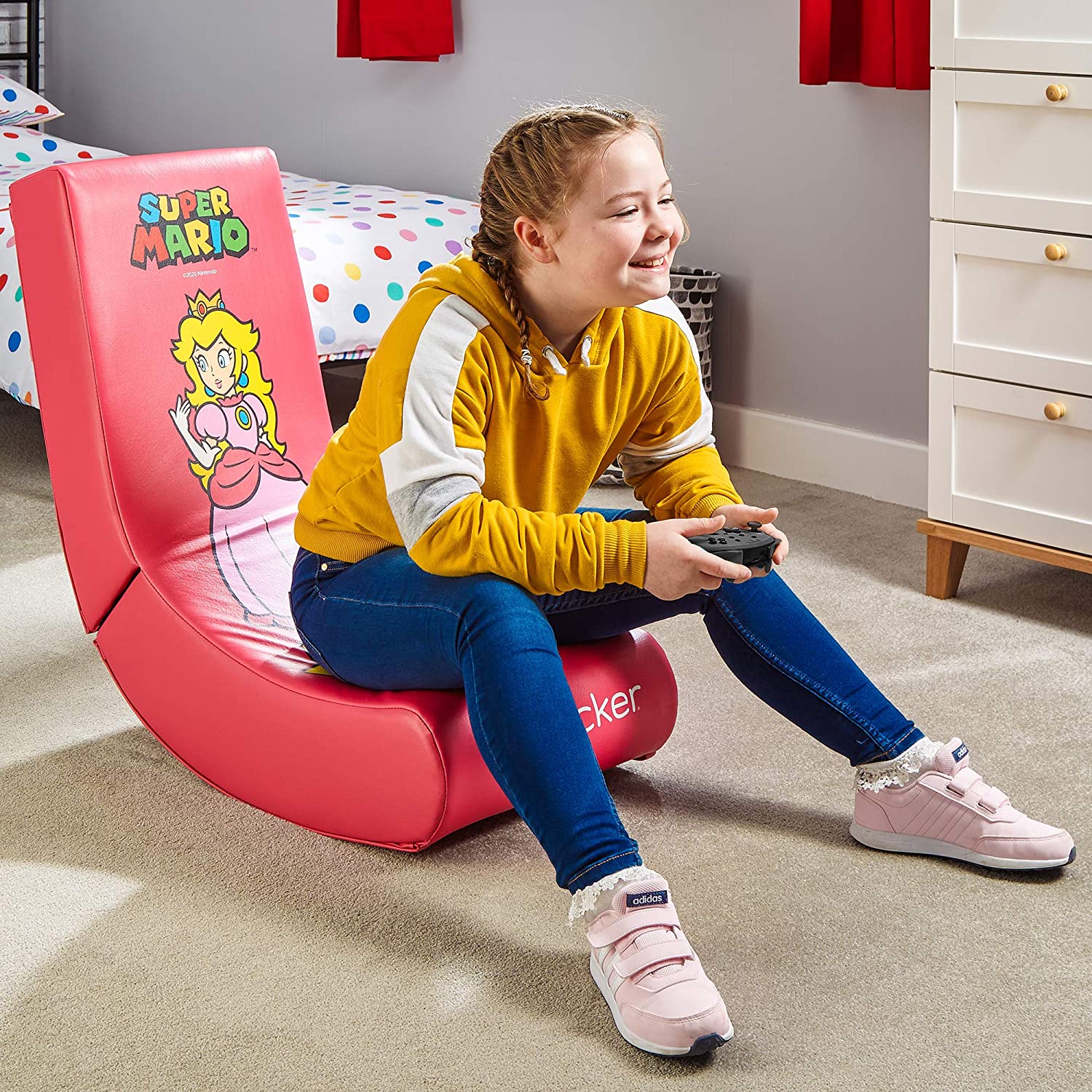 X Rocker - Nintendo Video Rocker Super Mario All-Star Collection Princess Peach Gaming Chair - flash vidéo