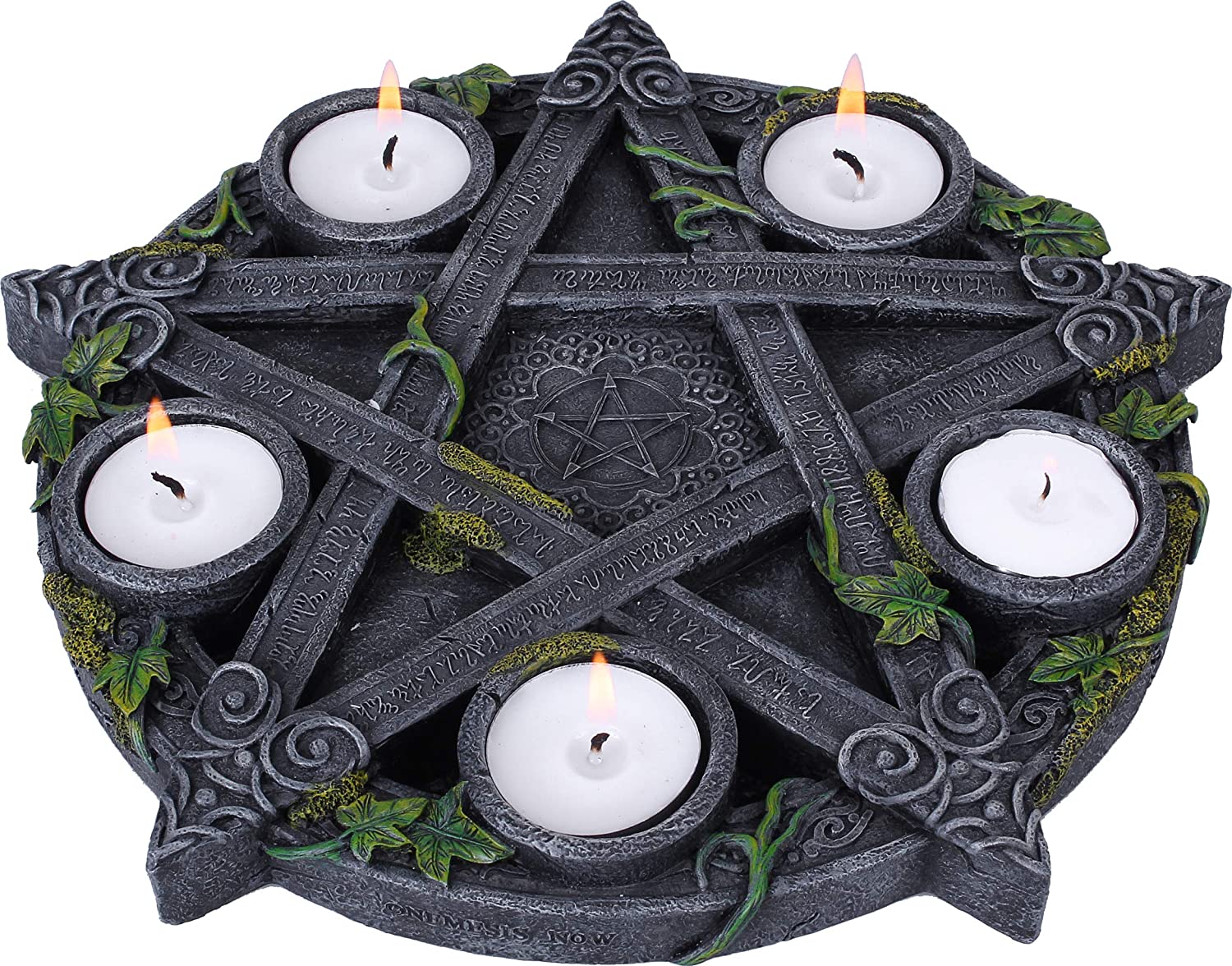 Wiccan Pentagram - Bougeoir de sorcière gothique 25.5cm - flash vidéo