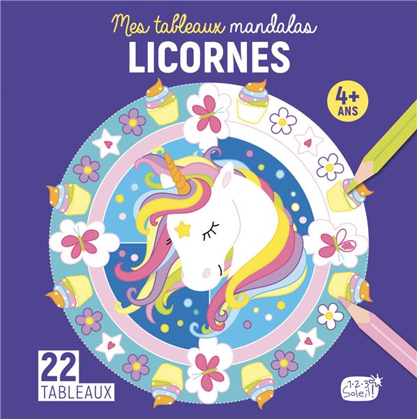 Mes tableaux mandalas : licornes ; 22 tableaux - flash vidéo