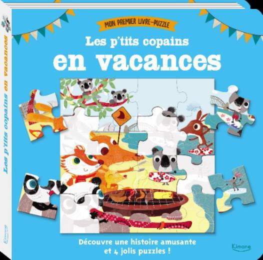 Les p'tits copains en vacances ; découvre une histoire amusante et 4 jolis puzzles ! - flash vidéo