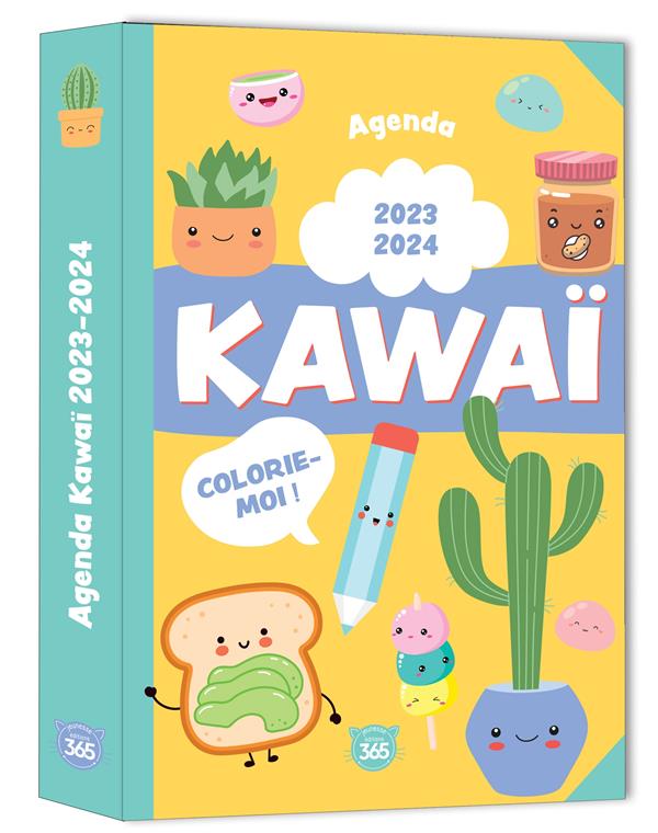 Mon agenda scolaire 2024 kawai colorie moi - flash vidéo