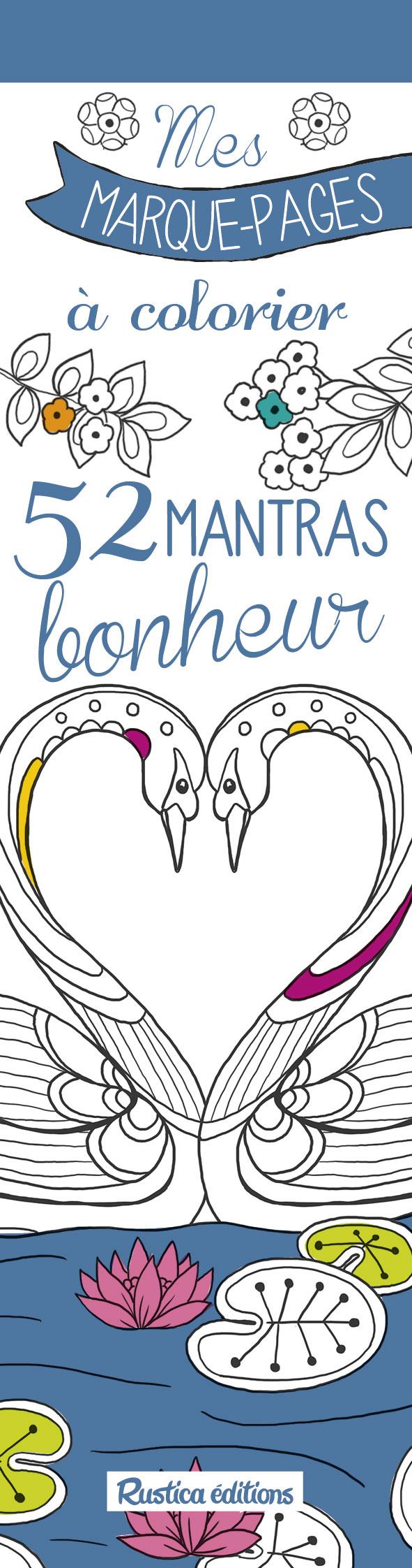 Mes marques-pages à colorier : 52 mantras bonheur - flash vidéo