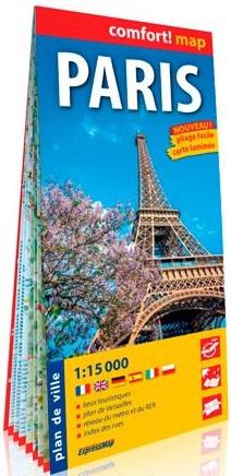 Paris 1/15.000 ; carte grand format laminée - flash vidéo