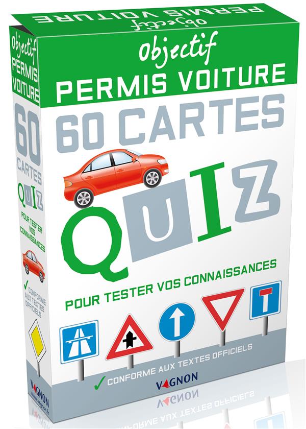 Objectif permis voiture ; 60 cartes quiz pour tester vos connaissances - flash vidéo