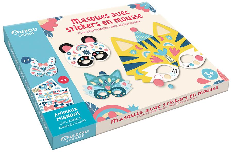 Masques avec stickers en mousse : animaux mignons - flash vidéo