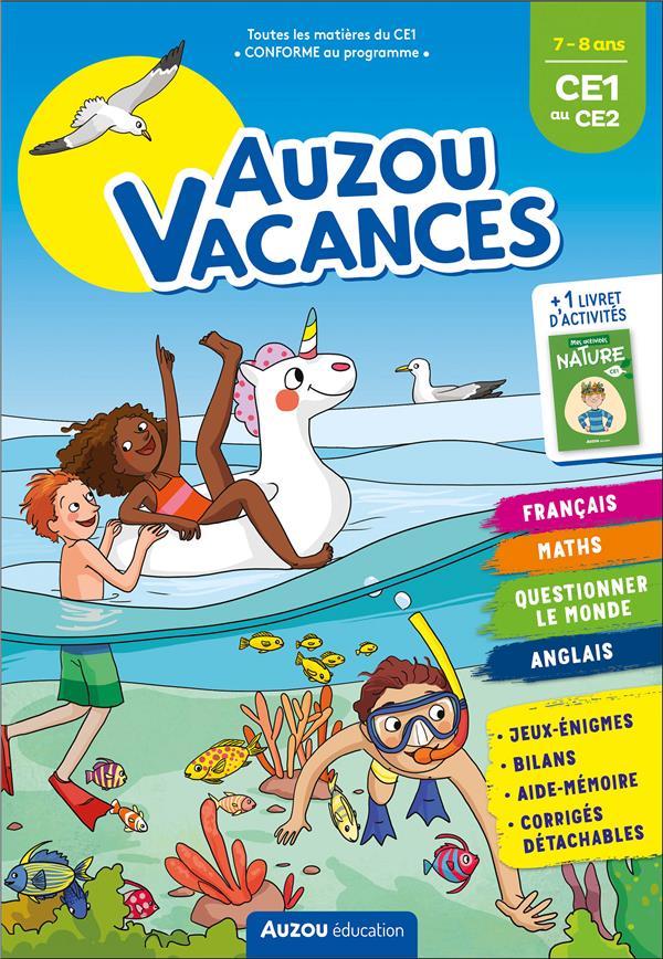 Cahier de vacances : Auzou vacances ; du CE1 au CE2 - flash vidéo