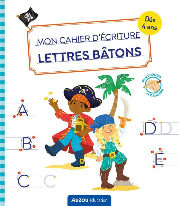 Mon cahier d'écriture ; lettres bâtons ; pirates - flash vidéo