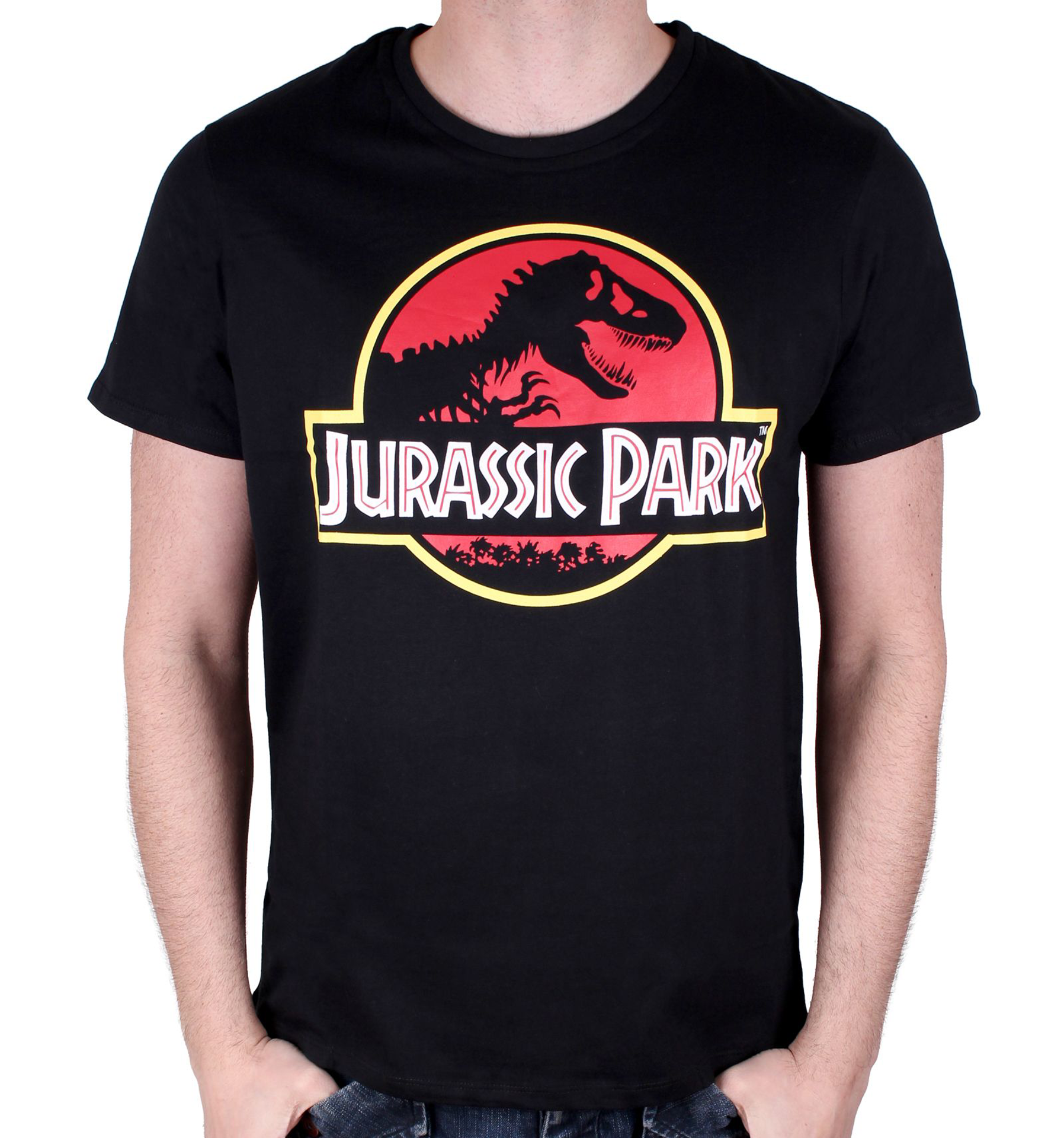 Jurassic Park - Classic Logo Black T-Shirt - L - flash vidéo
