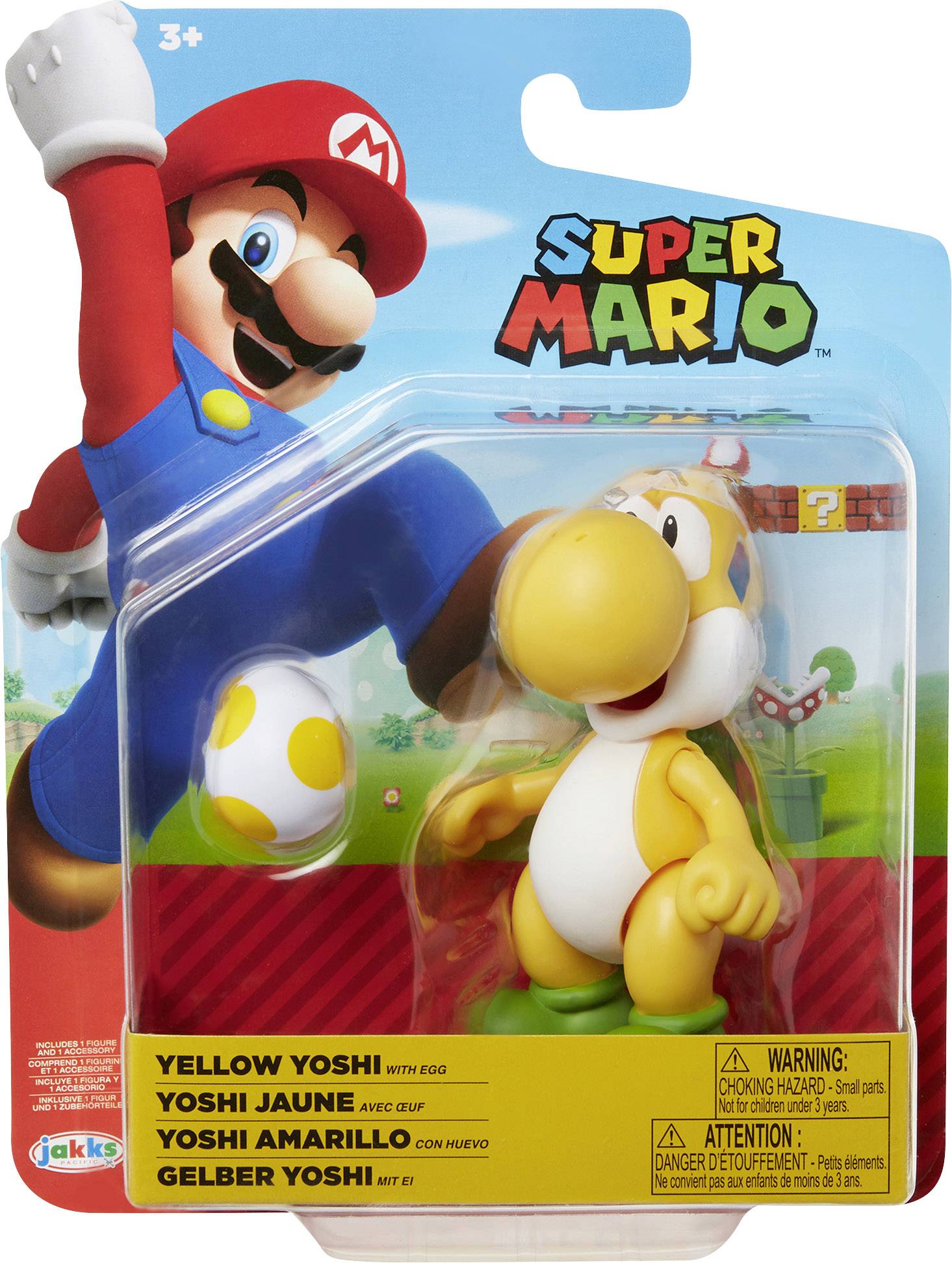 Nintendo - Super Mario Figurine de Yoshi Jaune avec œuf 10cm - flash vidéo