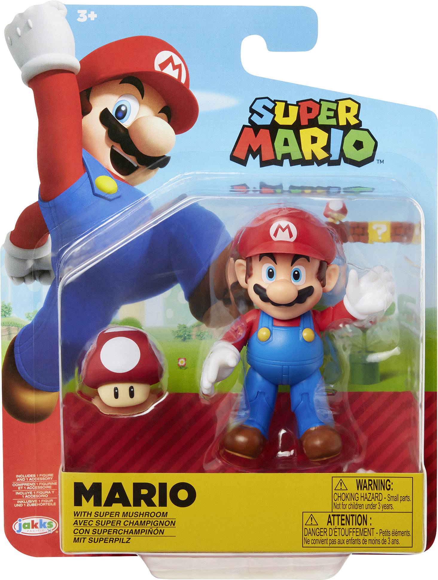 Nintendo - Super Mario Figurine de Mario avec Super Champignon 10cm - flash vidéo