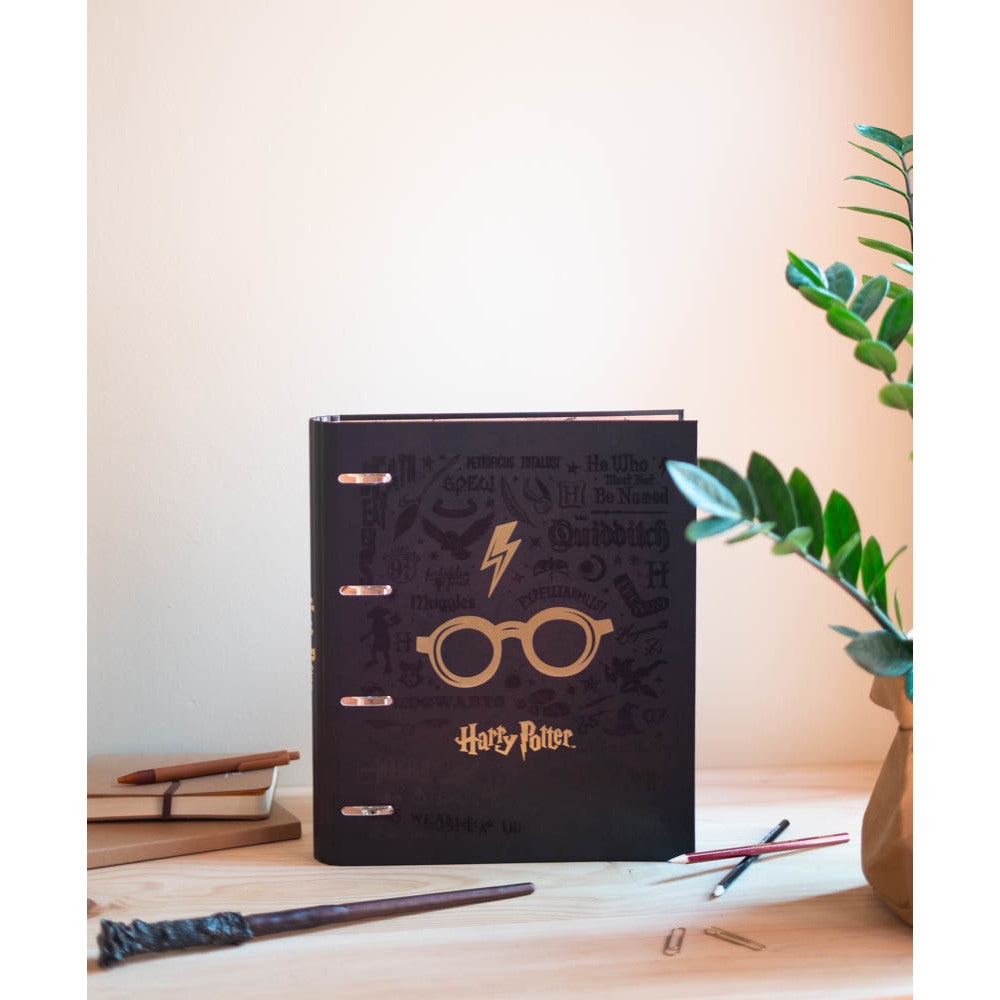 Harry Potter - Classeur Premium à 4 anneaux avec élastique Lunettes d'Harry - flash vidéo