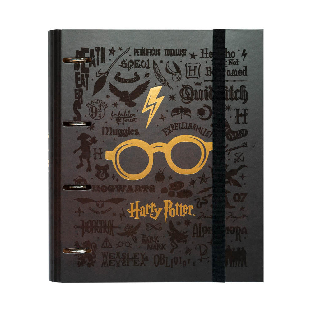 Harry Potter - Classeur Premium à 4 anneaux avec élastique Lunettes d'Harry - flash vidéo