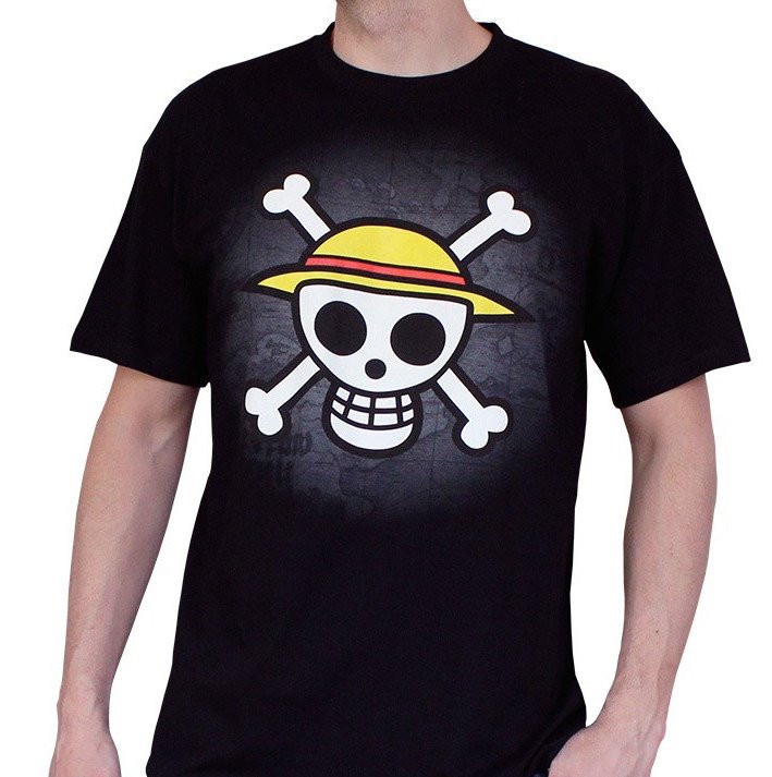 § One Piece - Skull with Map Man Black T-Shirt - S - flash vidéo
