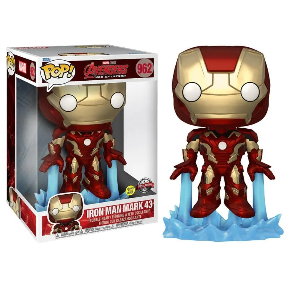 Funko Pop! Jumbo: Avengers: Age of Ultron- Iron Man Mark 43 (Glow in the Dark) 10" Super Sized Pop! - flash vidéo