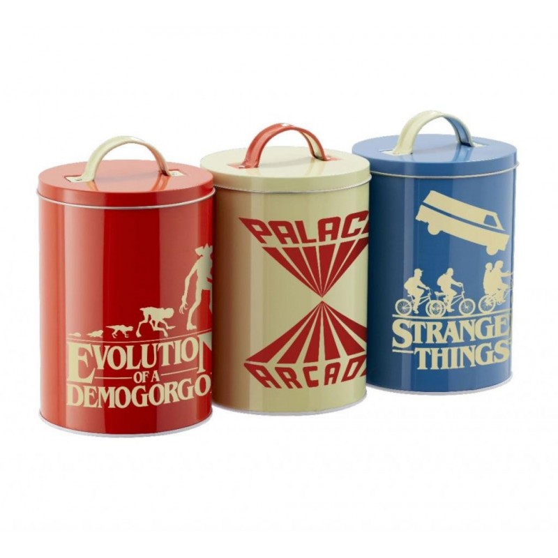 Funko Homewares - Stranger Things Silhouette Kitchen Storage Tins - Lot de 3 Boites - flash vidéo