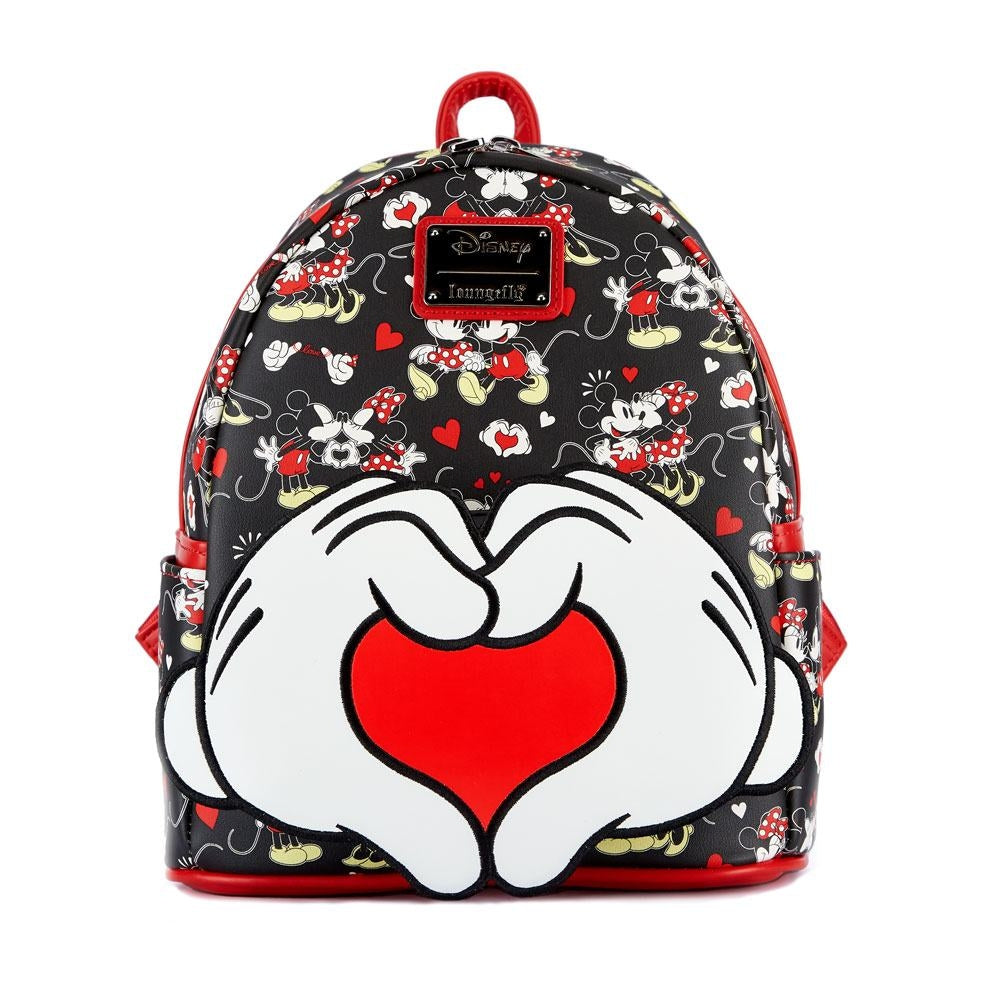 Loungefly: Disney - Mickey and Minnie Heart Hands Mini Backpack - flash vidéo