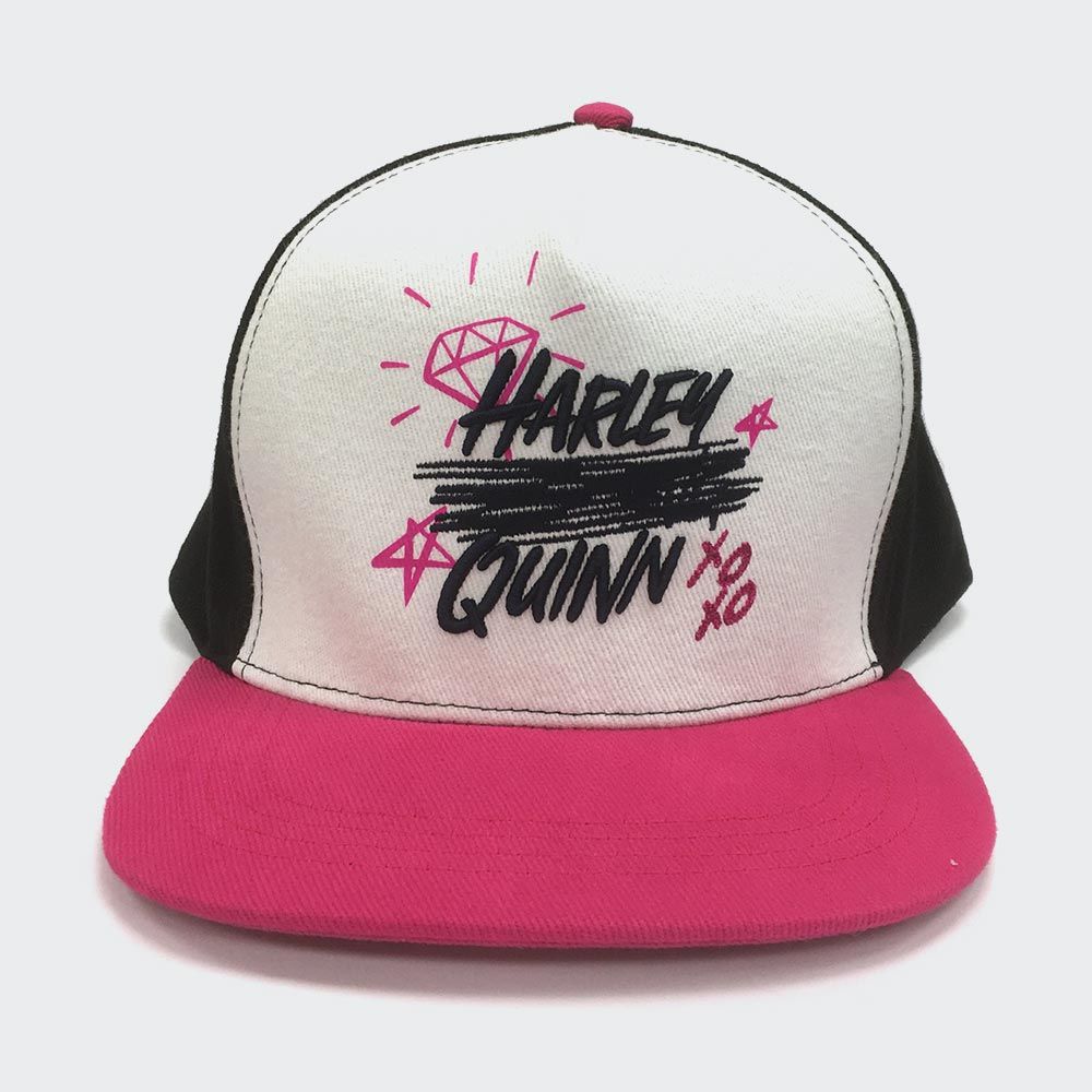 DC Comics - Casquette Snapback Blanche, Noire et Rose Birds of Prey Harley Quinn - flash vidéo