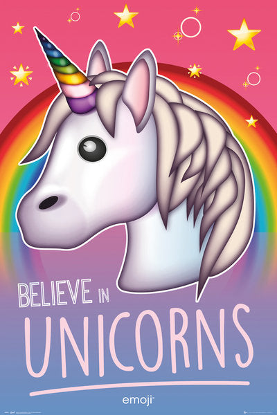 Emoji Believe in Unicorns - Maxi Poster - flash vidéo