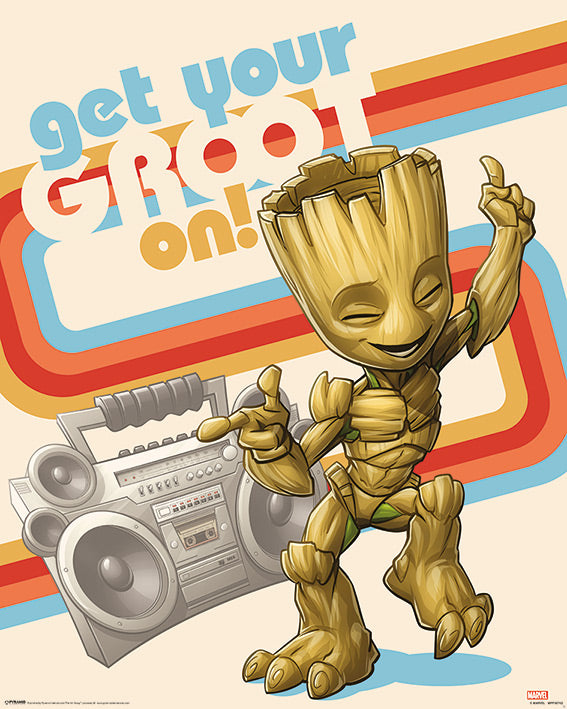 Guardian of the Galaxy Vol.2 Get Your Groot On - Mini Poster - flash vidéo