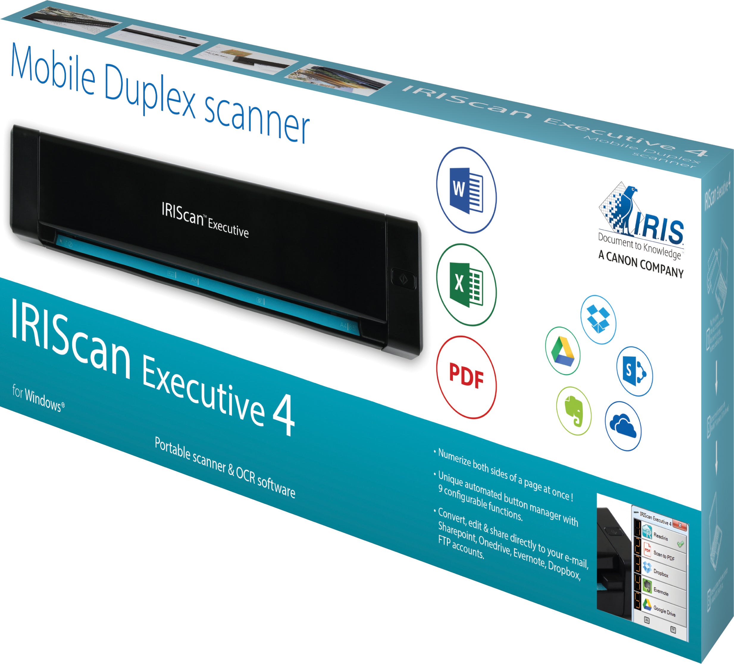 IRISCan Executive 4 Scanner Mobile Duplex - flash vidéo