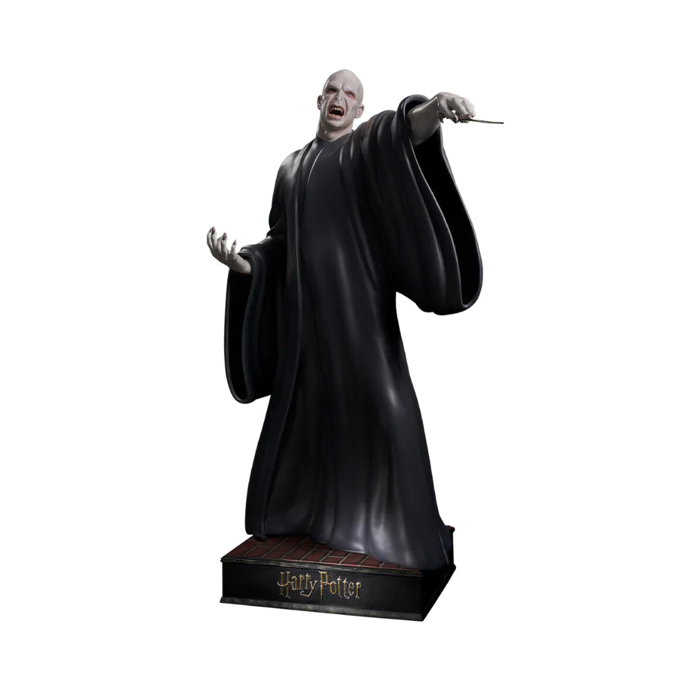 Harry Potter et les Reliques de la Mort - Statue taille réelle Voldemort (Base incluse) - flash vidéo