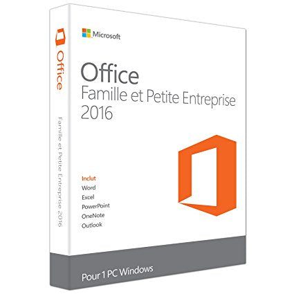 Microsoft Office Famille et Petite Entreprise 2016 1 PC PTR 10p