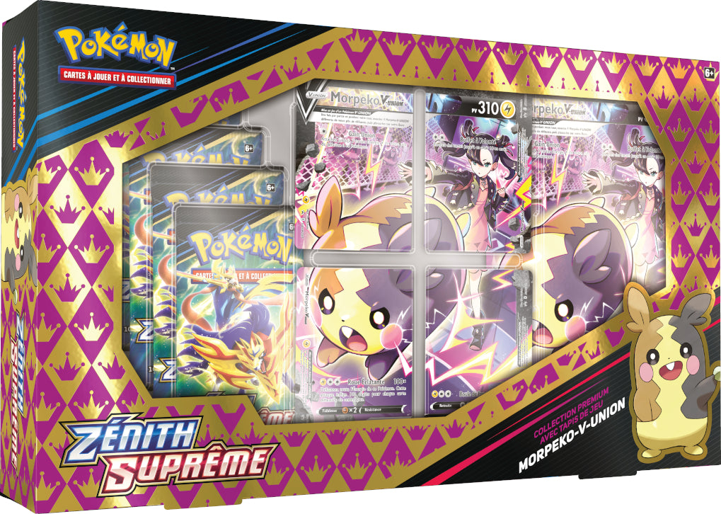 Pokémon JCC - Zénith Suprême - Collection Premium avec tapis de jeu Morpeko-V-Union - flash vidéo