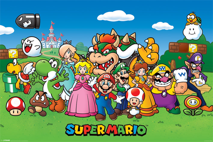 Super Mario - Personnages Maxi Poster - flash vidéo