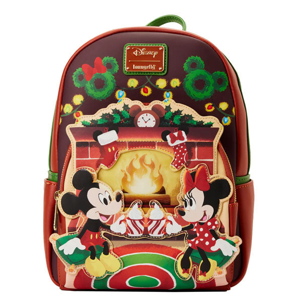 Loungefly: Disney Mickey & Minnie - Hot Cocoa Fireplace Light Up Mini Backpack - flash vidéo