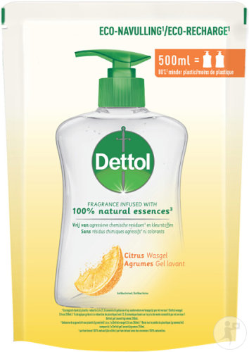 Dettol Gel Lavant Antibactérien Citrus Recharge 500ml - flash vidéo
