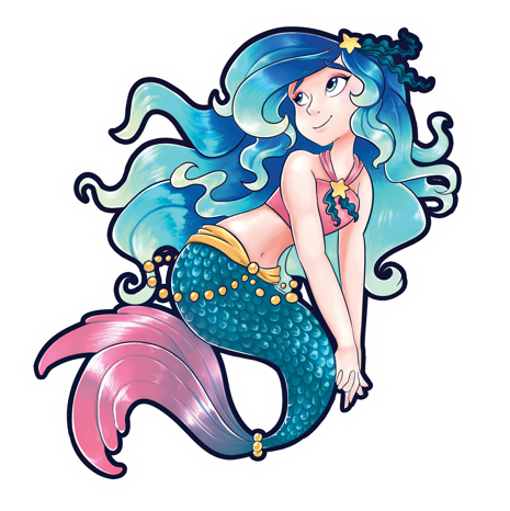 POSTER MURAL adhésif Sirène Majestueuse Majestic Mermaid - flash vidéo