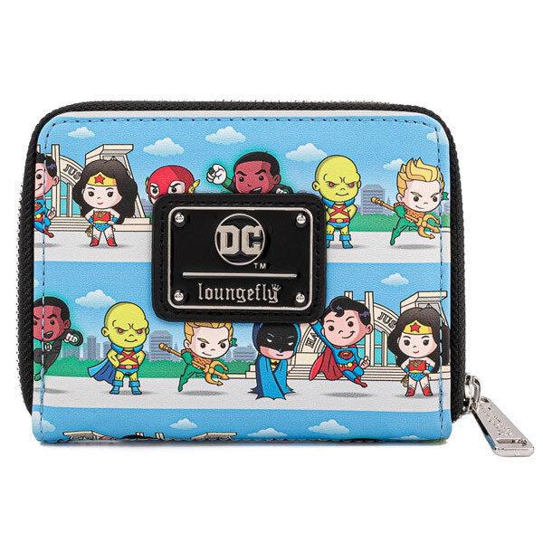 Loungefly: DC Comics Superheroes Chibi Lineup Zip Around Wallet - flash vidéo