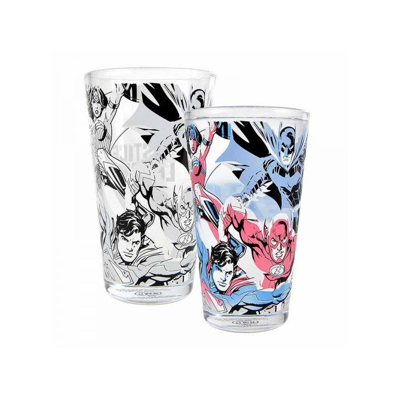 DC Comics - Justice League Cold Changing Glass 450ml - flash vidéo