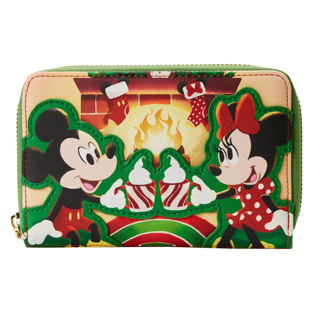 Loungefly: Disney Mickey & Minnie - Hot Cocoa Fireplace Zip Around Wallet - flash vidéo
