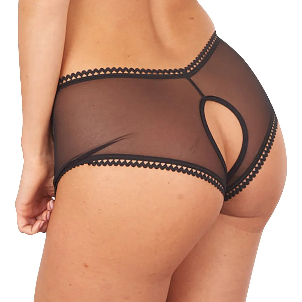 Shorty Ouvert Tulle Noir - flash vidéo