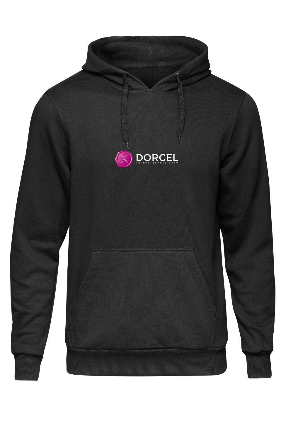 Sweat à capuche Dorcel noir femme - flash vidéo