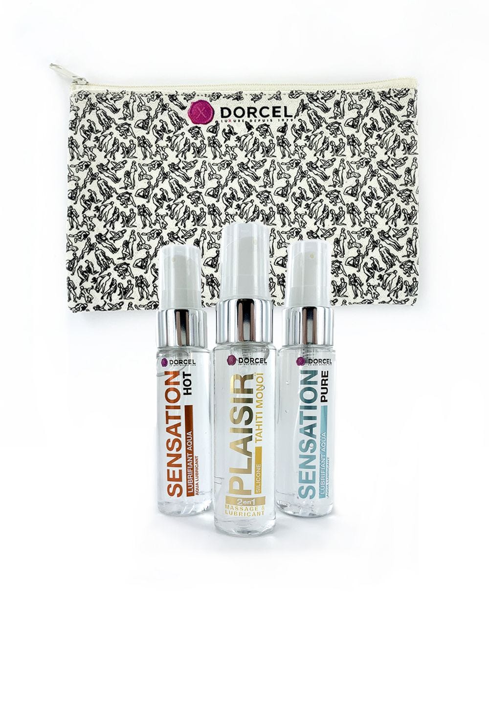 Trousse de voyage avec 3 lubrifiants Dorcel X 30ml - flash vidéo